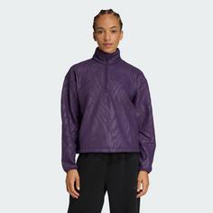 Rückansicht von adidas AOP Polarfleece Pullover Funktionssweatshirt Damen Aurora Plum