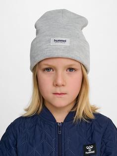 Rückansicht von hummel Beanie Kinder LIGHT GREY MELANGE