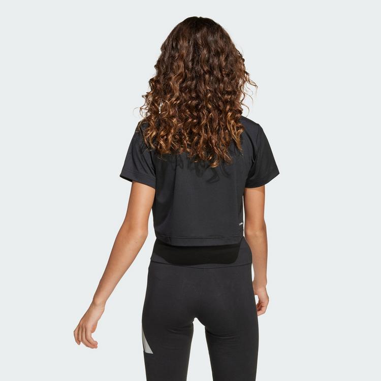 adidas adidas Training Essentials Glam Print T-Shirt T-Shirt Kinder - Black / Silver Metallic - 1 | SportScheck