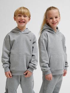 Rückansicht von hummel Hoodie Kinder GREY MELANGE