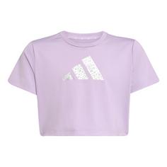 adidas Training Essentials Glam Print T-Shirt T-Shirt Kinder Powder Plum / Silver Metallic