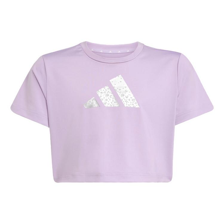 adidas adidas Training Essentials Glam Print T-Shirt T-Shirt Kinder - Powder Plum / Silver Metallic - 0 | SportScheck