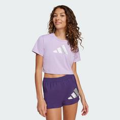 Rückansicht von adidas Training Essentials Glam Print T-Shirt T-Shirt Kinder Powder Plum / Silver Metallic