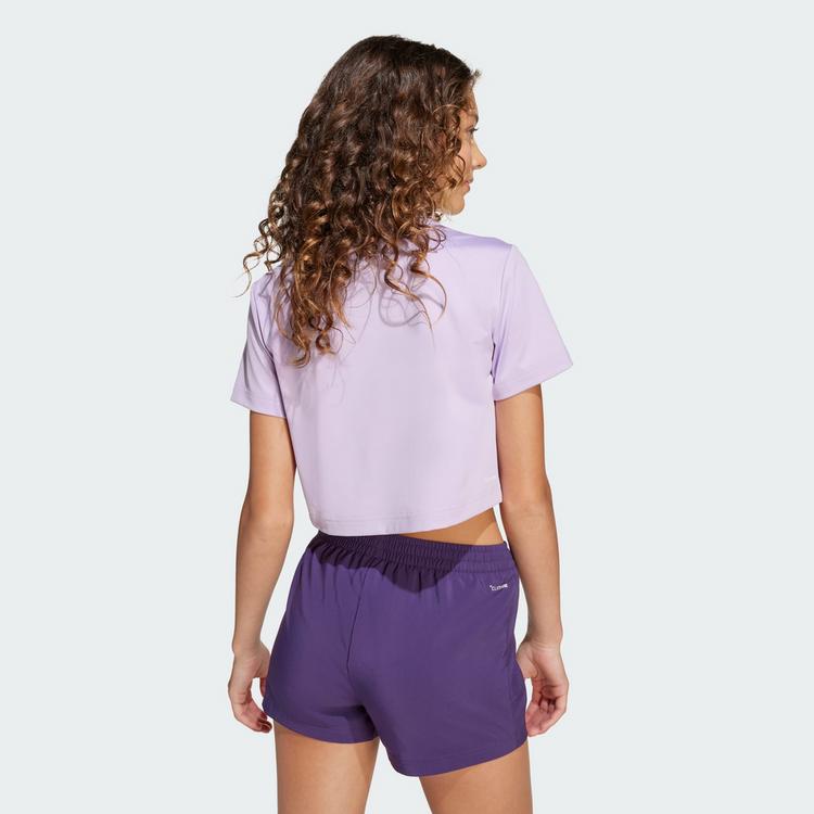 adidas adidas Training Essentials Glam Print T-Shirt T-Shirt Kinder - Powder Plum / Silver Metallic - 1 | SportScheck