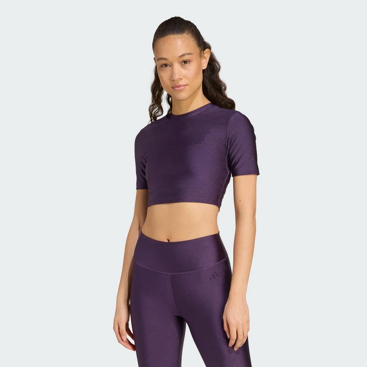 adidas adidas Workout Essentials T-Shirt Glanz Funktionsshirt Damen - Aurora Plum - 0 | SportScheck