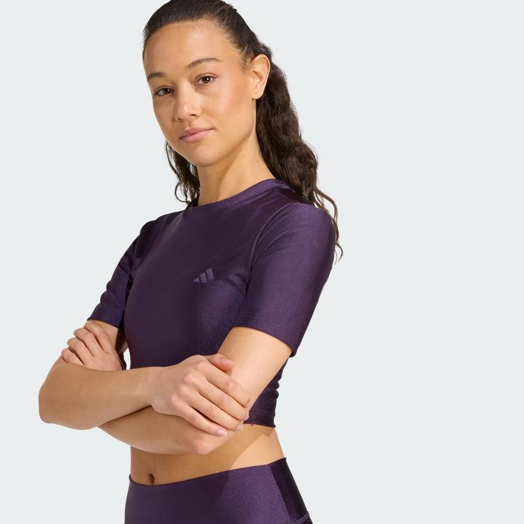 adidas adidas Workout Essentials T-Shirt Glanz Funktionsshirt Damen - Aurora Plum - 0 | SportScheck