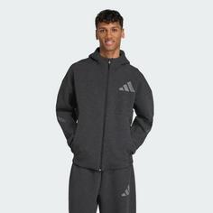 Rückansicht von adidas adidas Z.N.E. Hochwertige Kapuzenjacke Hoodie Herren Black Melange