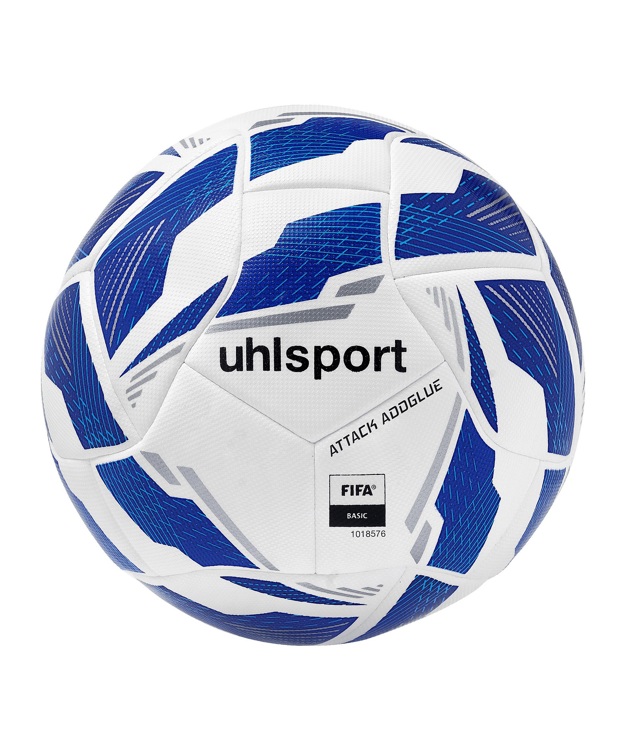 Uhlsport Attack Addglue Trainingsball Wei&szlig; Fu&szlig;ball - weissblau