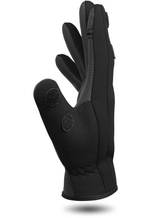 Rückansicht von normani Fishing Sports Angler Outdoorhandschuhe Schwarz