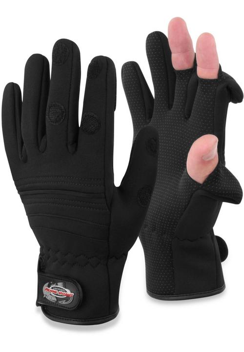 Rückansicht von normani Fishing Sports Wahoo Outdoorhandschuhe Schwarz