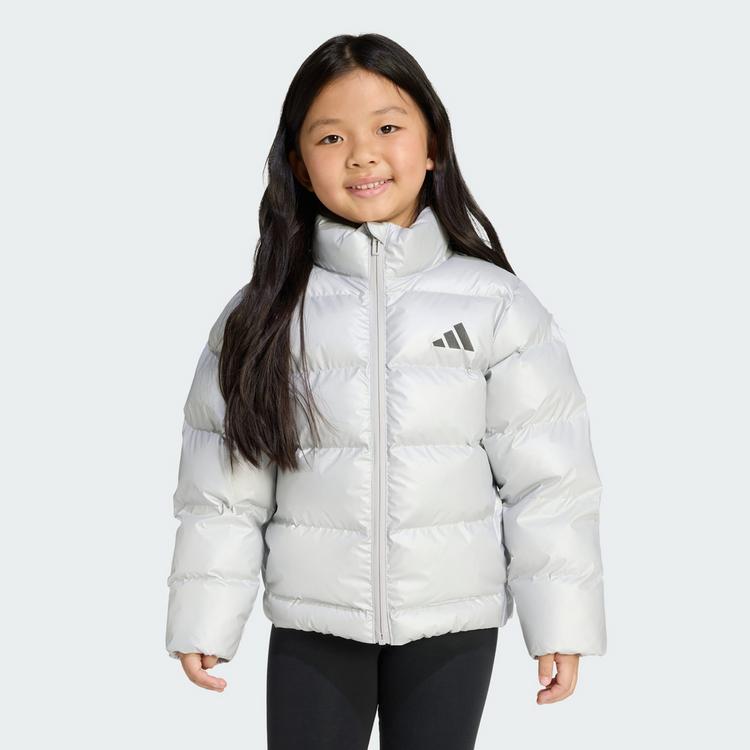 adidas adidas Kunstdaunen Glam Jacke Kinder Daunenjacke Kinder - Silver Metallic / Black Reflective - 0 | SportScheck