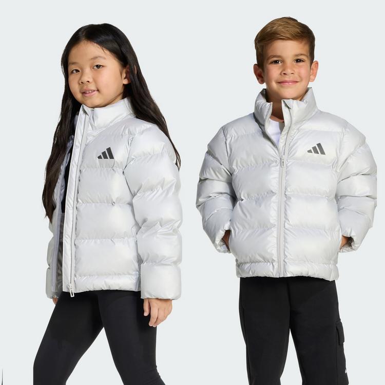 adidas adidas Kunstdaunen Glam Jacke Kinder Daunenjacke Kinder - Silver Metallic / Black Reflective - 1 | SportScheck