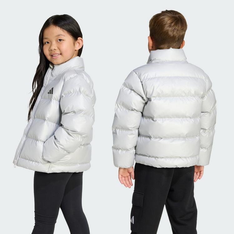 adidas adidas Kunstdaunen Glam Jacke Kinder Daunenjacke Kinder - Silver Metallic / Black Reflective - 3 | SportScheck