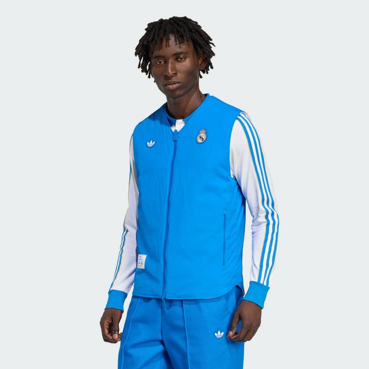 adidas adidas Real Madrid Terrace Icons Weste Outdoorweste Herren - Blue Bird / White - 0 | SportScheck