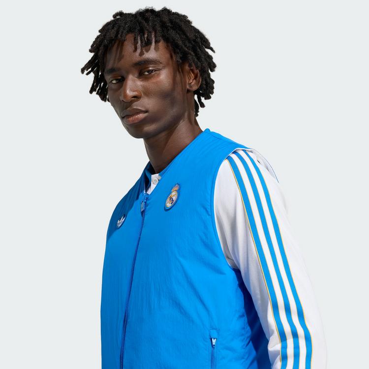 adidas adidas Real Madrid Terrace Icons Weste Outdoorweste Herren - Blue Bird / White - 0 | SportScheck