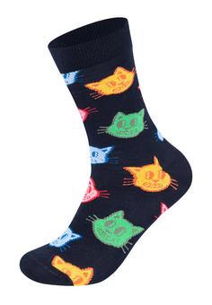 Rückansicht von Happy Socks Kitten Love Freizeitsocken navy