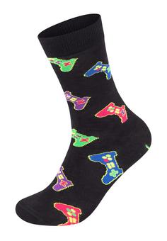 Rückansicht von Happy Socks Gaming Freizeitsocken schwarz