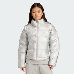 Rückansicht von adidas Helionic Holiday CLIMAWARM Daunenjacke Daunenjacke Damen Silver Metallic