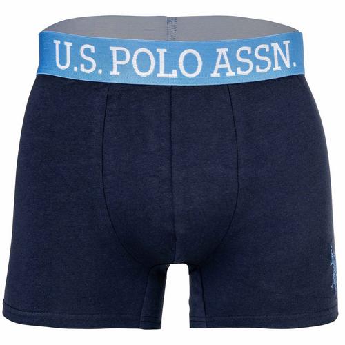 Rückansicht von U.S. Polo Assn. Boxershort Hipster Herren Blau/Rot