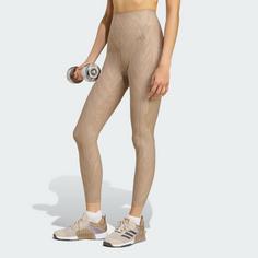Rückansicht von adidas Optime AOP Full-Length Leggings Leggings Damen Chalky Brown