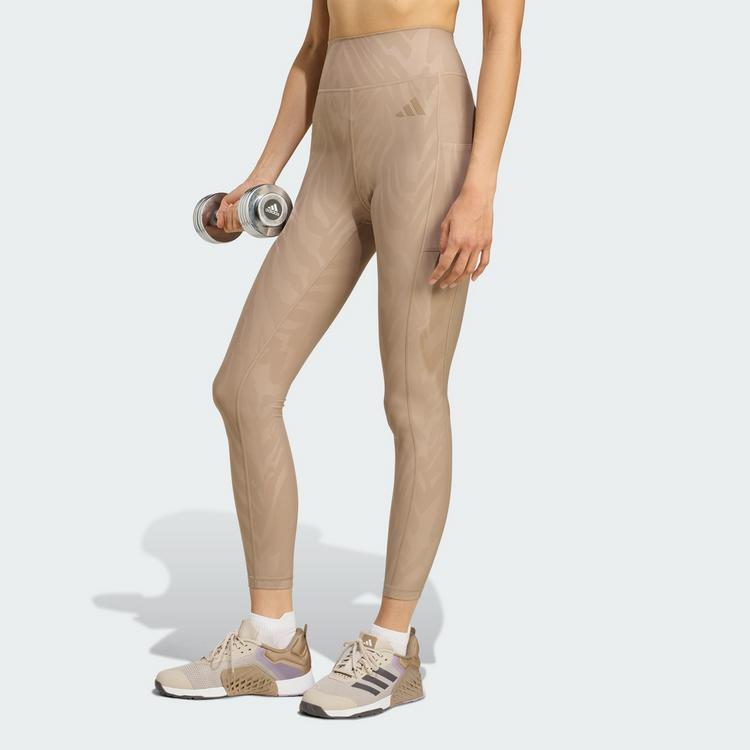 adidas adidas Optime AOP Full-Length Leggings Leggings Damen - Chalky Brown - 0 | SportScheck
