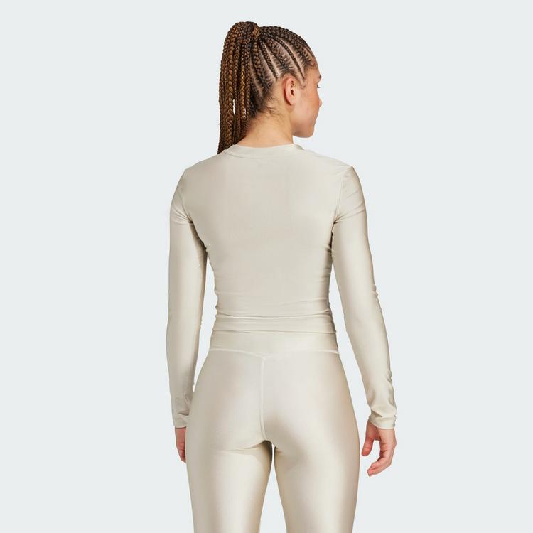 adidas adidas Workout Essentials Longsleeve Hemd Glanz Funktionsshirt Damen - Beige - 1 | SportScheck