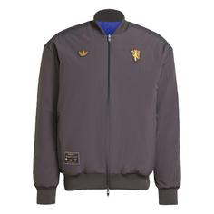 adidas Manchester United Terrace Icons Jacke Trainingsjacke Herren Utility Black / Semi Night Flash