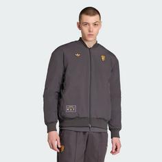 Rückansicht von adidas Manchester United Terrace Icons Jacke Trainingsjacke Herren Utility Black / Semi Night Flash