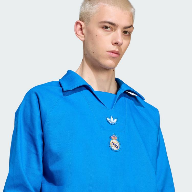 adidas adidas Real Madrid Terrace Icons Drill Top Langarmshirt Herren - Blue Bird / White - 1 | SportScheck