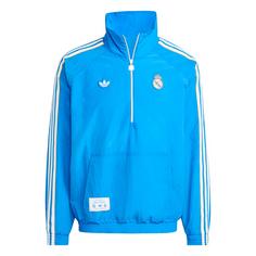 adidas Real Madrid Terrace Icons Half-Zip Jacke Trainingsanzug Herren Blue Bird / White