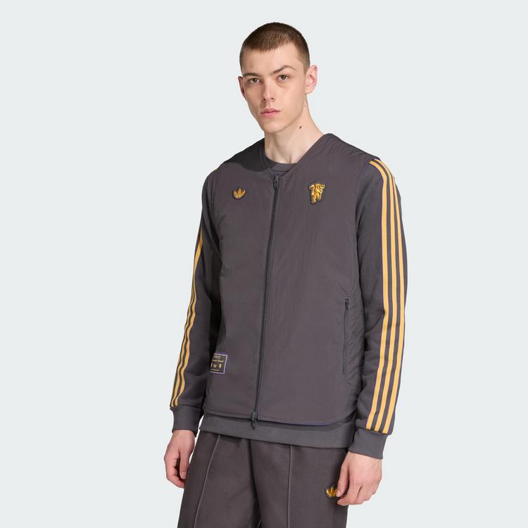 adidas adidas Manchester United Terrace Icons Weste Outdoorweste Herren - Utility Black / Semi Night Flash - 0 | SportScheck