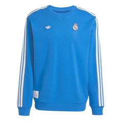 adidas Real Madrid Terrace Icons Sweatshirt Hoodie Herren Blue Bird / White