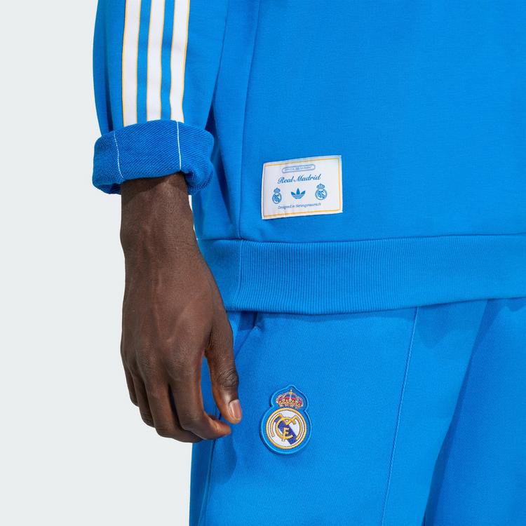 adidas adidas Real Madrid Terrace Icons Sweatshirt Hoodie Herren - Blue Bird / White - 1 | SportScheck