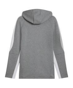 Rückansicht von PUMA teamEVOSTRIPE Kapuzenjacke Funktionssweatshirt Herren grau