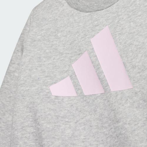 Rückansicht von adidas Essentials Kids Jogginghose Trainingsanzug Kinder Medium Grey Heather / Clear Pink