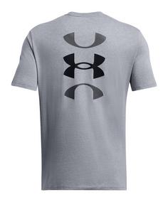 Rückansicht von Under Armour Bball Logo Court T-Shirt Weiß Funktionsshirt Herren grau