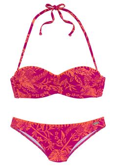 VENICE BEACH Bikini Set Damen blumendruck pink-orange