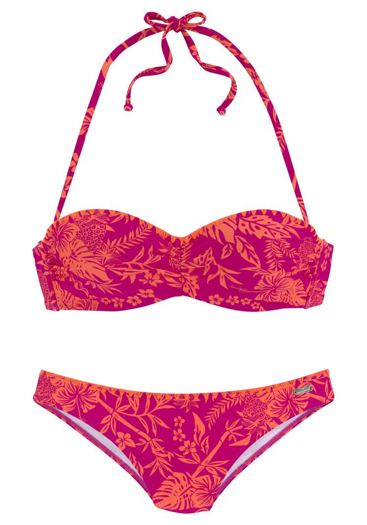 VENICE BEACH VENICE BEACH Bikini Set Damen - blumendruck pink-orange - 0 | SportScheck