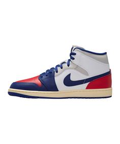 Rückansicht von Nike Air 1 Mid USA Weiß Sneaker Herren weissblau