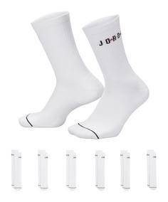 Nike Everyday Crew 6er Pack Socken Weiß Freizeitsocken weissrotschwarz