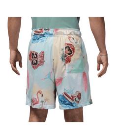 Rückansicht von Nike Essentials Printed Mesh Short Beige Sweathose Herren beigeblau