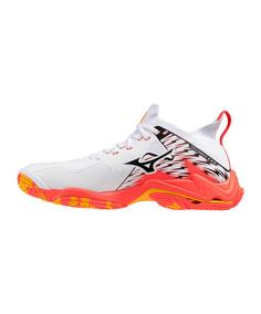 Rückansicht von Mizuno Wave Lightning Neo Weiß Hallenschuhe Herren weiss