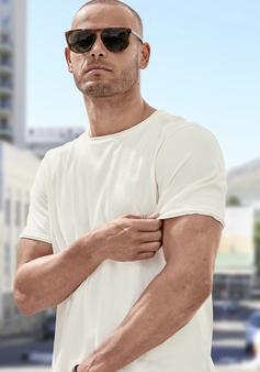 Rückansicht von John Devin T-Shirt T-Shirt Herren grau creme