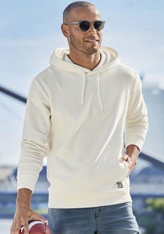 Rückansicht von John Devin Hoodie Hoodie Herren creme