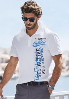 Rückansicht von John Devin Poloshirt Poloshirt Herren weiß