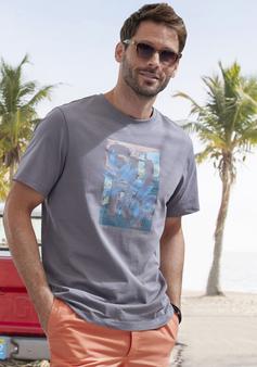 Rückansicht von John Devin T-Shirt T-Shirt Herren grau