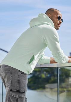 Rückansicht von John Devin Hoodie Hoodie Herren mint