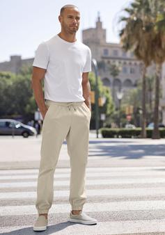 Rückansicht von John Devin Jogger Pants Hose Herren beige