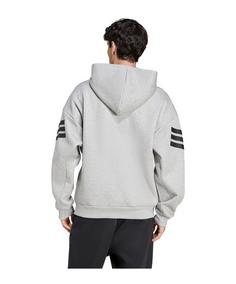 Rückansicht von adidas Future Icon Kapuzenjacke Trainingsjacke Herren grau