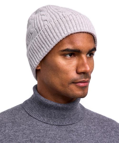 Rückansicht von Falke Hat Cable Knit Beanie light grey mel. (3845)